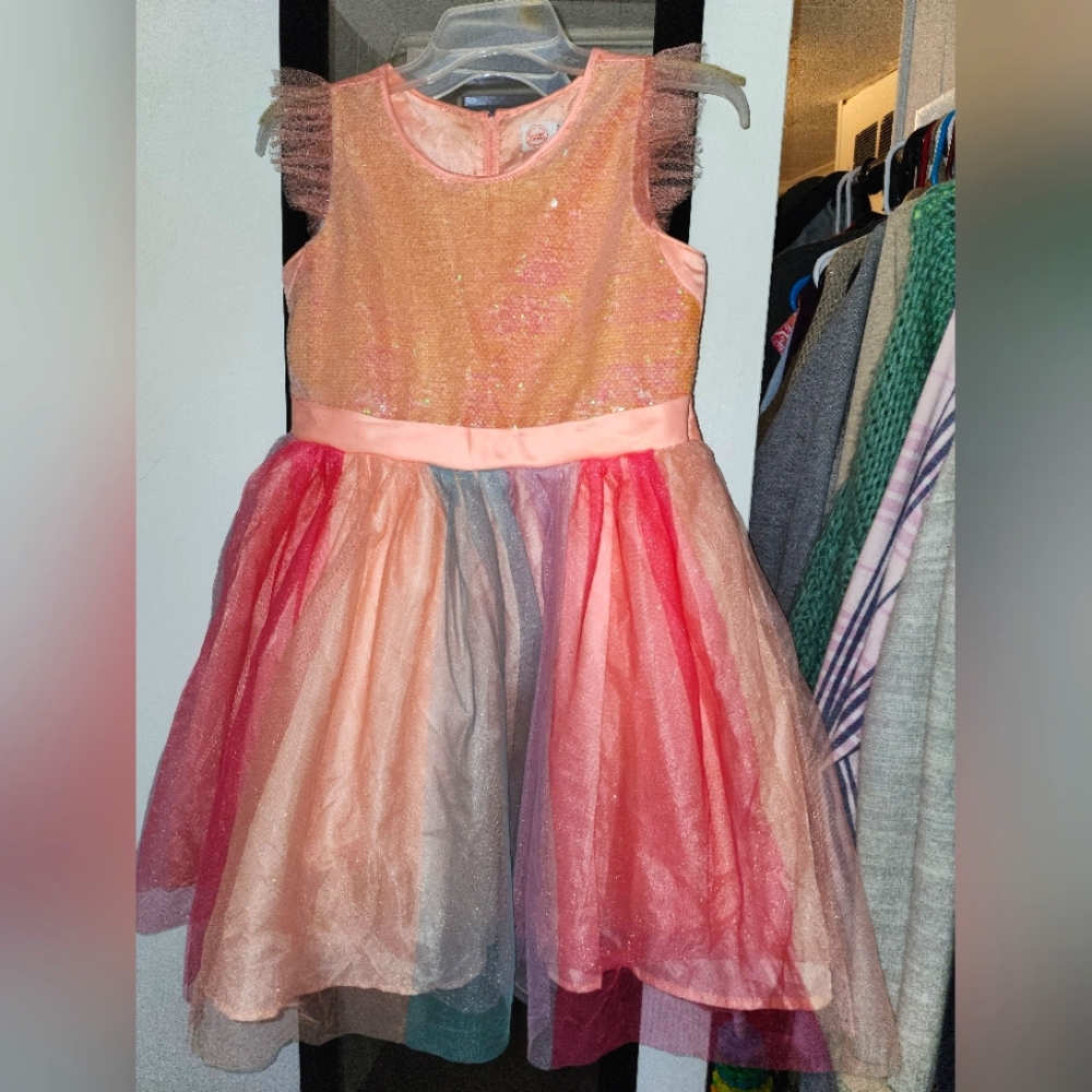 Wonder Nation Sz 12 & Sz 8 Girls Sequin Rainbow Dress